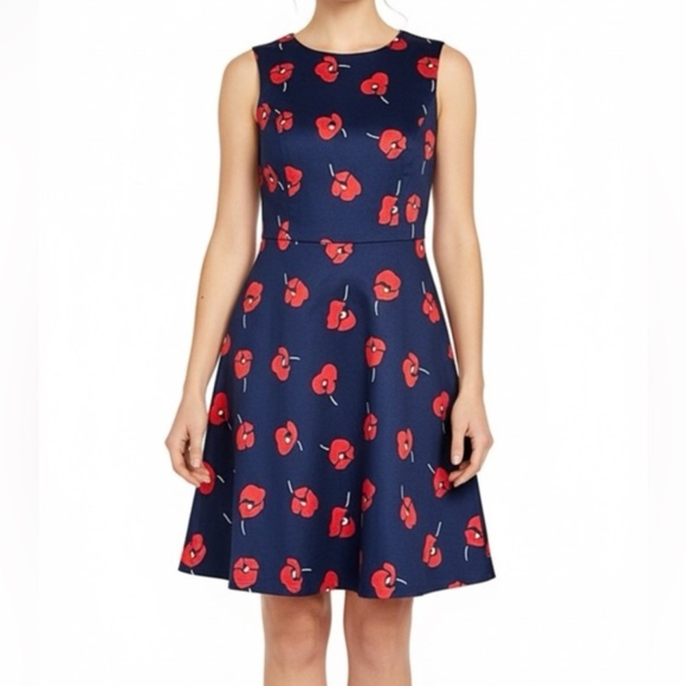 NWT Draper James Poppy Print A-Line Sleeveless Dress 6